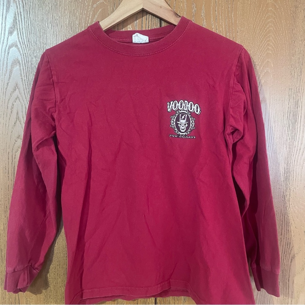 Voodoo New Orleans Red Long Sleeve Graphic Tee - Picture 1 of 5
